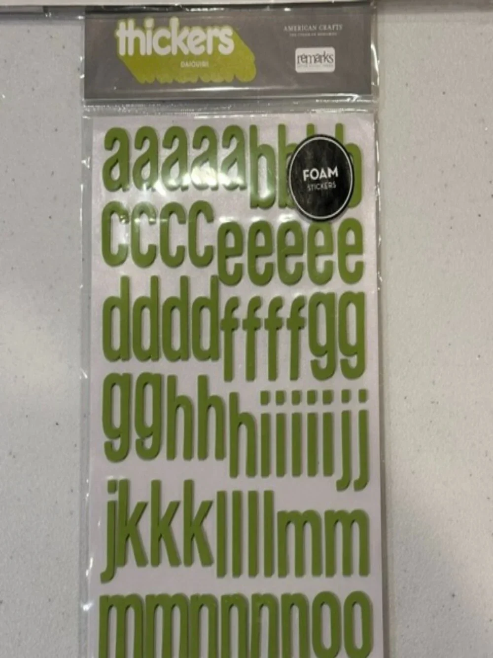 NEW Remarks Letter Sticker Series Thickers Foam Stickers Daiquiri Green